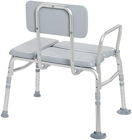 Drive Medical 12005KD-1 Padded Shower Seat Chair, Gray