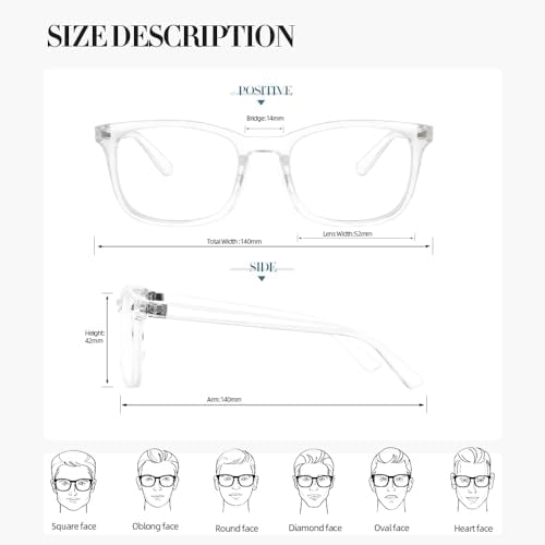 NZKNP Blue Light Glasses for Woman Men,Blue Light Blocking Glasses,Clear Glasses