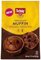 Schär Gluten-Free Double Chocolate Muffin, 7.9oz (Pack of 4) – Rich Cocoa Flavor, Moist Texture, Non-GMO, Individually Wrapped, Perfect for Breakfast or Snack