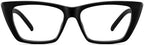 WOWSUN Narrow Small Vintage Cat Eye Frames Eyeglasses for Women Retro Blue Light Blocking Computer Glasses