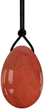 MYMEO Drilled Yoni Egg 30X20mm Natural Stone Jade Eggs Crystal Massage Ball Kegel Exercise Tools,Redstone Eggs