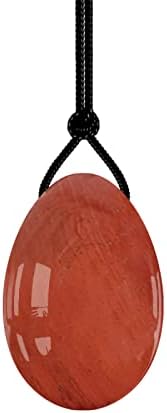 MYMEO Drilled Yoni Egg 30X20mm Natural Stone Jade Eggs Crystal Massage Ball Kegel Exercise Tools,Redstone Eggs