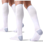 2 Pairs Compression Socks for Women & Men Knee High Stockings 20-30mmHg-Circulation Support Socks for Running, Travel, Soccer