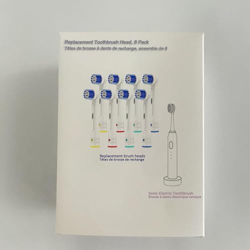 Replacement Toothbrush Heads Compatible with Oral B Braun, 8 Pack Professional Electric Toothbrush Heads Brush Heads Refill for Oral-B 7000/Pro 1000/9600/ 500/3000/8000