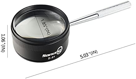 Sanung Z-21 Handheld Optical Magnifying Glass 30X with Detachable Handle, 1.85IN Magnifier Lens Set for Senior Kids Reading Exploring Jewelry Identifying