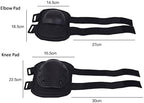 Military Tactical Knee Pad Elbow Pad Set Airsoft Knee Elbow Protective Pads Combat Paintball Skate Outdoor Sports Safety Guard Gear (Black-Set of 4, M-for Adult)