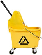 Amazon Basics Floor Cleaning Rectangular Mop Bucket with Sturdy Down Press Wringer Combo, 35-Quart, Yellow