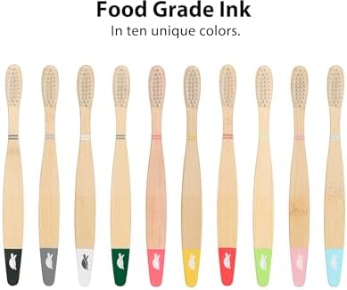 Sea Turtle Plant-Based Bristles, Soft Bamboo Toothbrushes, Individually Sealed for Kids (10 Pack)