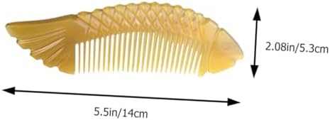 Natural Horn Comb for Scalp Massage Detangling Fish-shaped Hair Care Relaxation Lightweight Easy to Carry