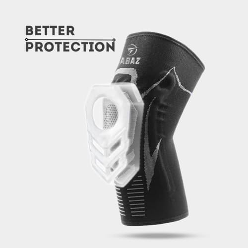 ABAZ Knee Brace, 2 Pack (Pair) – Premium Knee Support Sleeves with Patella Gel Pad & Side Stabilizers – Compression Braces for Joint Pain Relief, Sports Injury Recovery – Ideal for Running, Workout & Daily Use