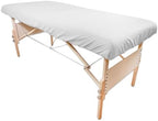 Massage Table Poly-Cotton Sheet Sets by Body Linen. - 3 Piece Set includes Flat & Flat Sheets and a Face Rest Cover. Super Soft and Durable for Professional Use (White)