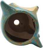 DIYOMR Animal Ceramic Planter Pot, 3.9" Fox Shaped Planters Ceramic Flowerpot Small Succulent Pots Cactus Pot for Home Decor Office Desktop Decoration - Plants Not Included (Blue)