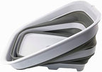 SAMMART 15L (3.9 Gallon) Collapsible Dishpan with Draining Plug - Foldable Washing Basin - Dish Washing Tub - Washing Up Bowl - Space Saving Kitchen Storage Tray (1, White/Grey)