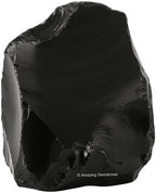 Amazing Gemstone Black Obsidian Raw Crystals and Healing Stones, Natural Rocks for Tumbling and DIY Raw Stones and Crystals (1 Piece)