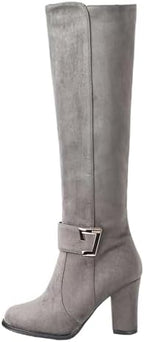 Women's Block Heel Long Boots Solid Color Knee High Boots