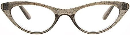 Womens Cat Eye Plastic Glitter Frame Reading Glasses