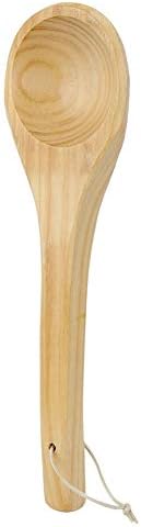 Oumefar Sauna Single Spoon Wooden Sauna Room Spoon Handmade Spoon Sauna Accessories Sauna Water Dipper Ladle Spoon with Comfortable Grip Smooth