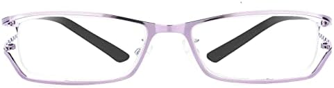 2 Pack Reading Glasses for Women/Men Metal frame Blue Light Blocking Readers Glasses Lightweight Magnifying Eyeglasses
