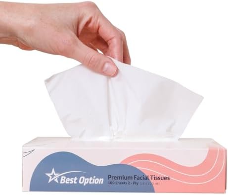 Soft 2-Ply Facial Tissue, White, 100-Count Box | Professional, Gentle and Durable | Great for Bathroom, Office, Business, School (1,200 Tissues, Bulk Pack of 12-Boxes)