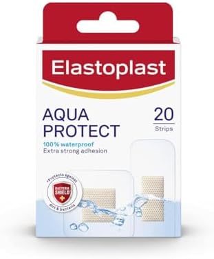 Elastoplast Aqua Protect Plasters 100% Waterproof (20), Waterproof Plasters Ideal for Washing, Showering, Bathing and Swimming Plasters Waterproof