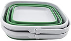 SAMMART 10L (2.6 Gallon) Collapsible Rectangular Handy Basket/Bucket (Grey/Dark Sea Green (Set of 2))