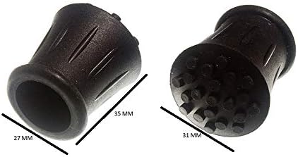 100 x Walking Stick Crutch Frame FERRULES Black Rubber 3/4 INCH 19MM ID