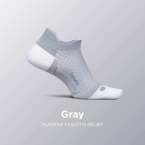 Feetures Plantar Fasciitis Relief Sock Light Cushion No Show Tab - Targeted Compression Sock for Women & Men