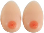 Sagging Shaped Silicone Breast Forms Self-Adhesive Fake Boobs for Mastectomy Prosthesis Bra Enhancers Inserts Crossdresser Transgender Cosplay(C Cup, Nude)