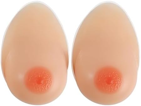 Sagging Shaped Silicone Breast Forms Self-Adhesive Fake Boobs for Mastectomy Prosthesis Bra Enhancers Inserts Crossdresser Transgender Cosplay(C Cup, Nude)