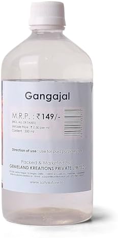 SATVIK Pure & Natural 500 ml Ganga Jal Water from Garh Ganga, Holy Unfiltered Gangajal for Pooja, Vastu, Purity, Spiritual Upliftment & Positivity