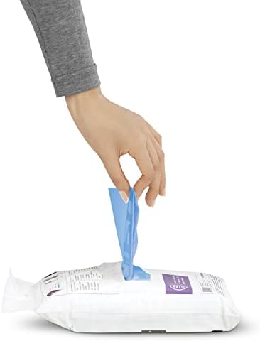 simplehuman Code D 60 Count, Genuine Custom Fit Liners, Drawstring Trash Bags in Dispenser Packs, 20 Liter / 5.3 Gallon, Blue