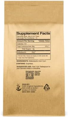 Pure Original Ingredients Maltodextrin (1 lb) Binder & Thickener, Unflavored, No Additives