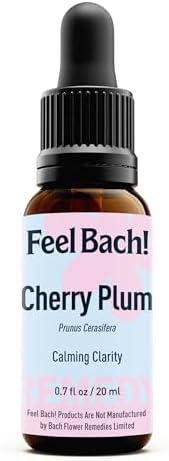 Feel Bach! Cherry Plum Natural Homeopathic Remedy - 20ml (0.7 fl oz) Dropper Flower Essence for Calming Clarity, Peaceful Insight, Gentle Understanding Vegan, Gluten & Sugar-Free, Non-Habit Forming