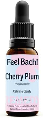 Feel Bach! Cherry Plum Natural Homeopathic Remedy - 20ml (0.7 fl oz) Dropper Flower Essence for Calming Clarity, Peaceful Insight, Gentle Understanding Vegan, Gluten & Sugar-Free, Non-Habit Forming