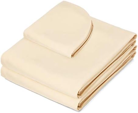 Saloniture 3-Piece Microfiber Massage Table Sheet Set - Premium Facial Bed Cover - Includes Flat and Fitted Sheets with Face Cradle Cover - Natural