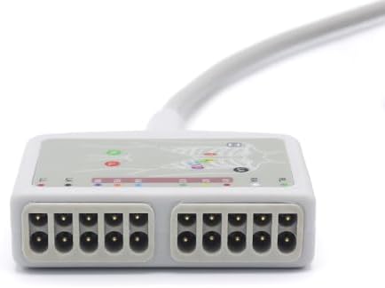 8.2FT 10 Leads Trunk AHA Cable Compatible with GE Marquette, 10K RES. TPU Direct Connect Cord with 15-Pin Monitor Connector