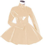 Long Sleeve Women Dress Turtleneck Dress for Women PVC Leather Elegant Party Dress Dress Plus Size Bridesmaid Dress,Apricot,XL