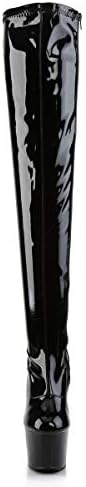 Pleaser Women's Adore-3000 Boot Black/Black 7 M US