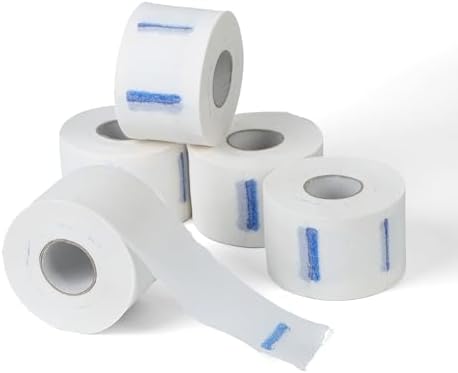 Professional Barber Neck Paper, 5 Rolls with 500 Strips, Disposable Stretchy Paper for Salon Haircut, Waxing, hair coloring Neck Strips (White)