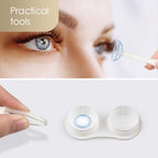 Contact Lens Case, Hard Travel Contact Lenses Box Holder Container Soak Storage Kit Cute With Mirror, Tweezers, Remover Tool Stick, Eye Contact Case Container Holder Solution for Daily Outdoor