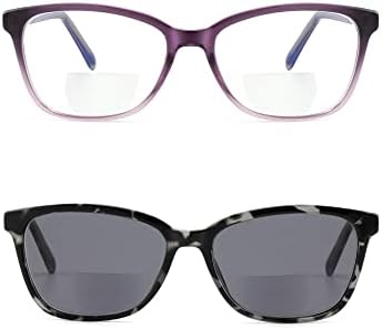 Bifocal Reading Glasses Women Blue Light Computer Readers Clear Top Cat Eye Frame Stylish Fashion Ladies Eyeglass