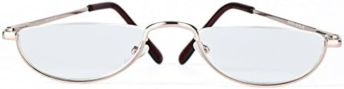 Agstum Half Moon Readers Spring Hinge Reading Glasses Single Vision (+2.50, Gold)