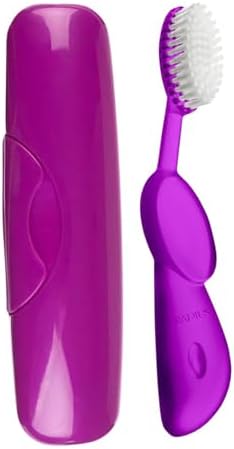 RADIUS Toothbrush Big Brush, BPA Free and ADA Accepted, Right Hand, Purple and Big Brush Case, Purple, 1 count
