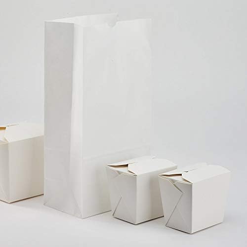 Karat 8lb Paper Lunch Bags - White, 1,000 Count - Versatile Paper Bags for Small Business, Snacks, Popcorns or Party Favor - Sturdy, Self-Standing, Reusable