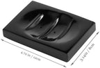 Alipis Soap Dish with Draining Tray Black Bathroom Soap Holder Case for Home and Travel Use