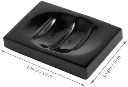 Alipis Soap Dish with Draining Tray Black Bathroom Soap Holder Case for Home and Travel Use