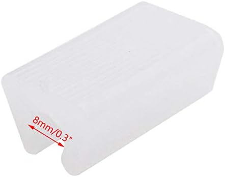 20Pcs 8mm/0.3" Dia. Non-Slip Plastic Chair Foot U Shaped Floor Glides Tubing Caps Cover White