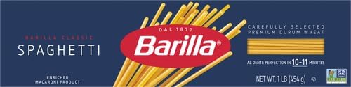 Barilla Spaghetti Pasta, 16 oz. Box (Pack of 20) - Non-GMO, Made with Durum Wheat Semolina - Kosher Certified