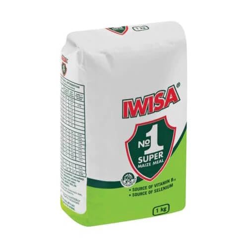 No.1 Super White Maize Meal, 1kg, Traditional African Staple, Fine Texture, Versatile for Pap, Sadza, Nshima, Ugali - IWISA