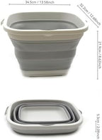 SAMMART 11L (2.9 Gallon) Collapsible Rectangular Handy Bucket/Tub(1, Grey)